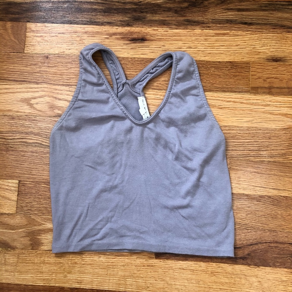 Sporty racerback purple tank